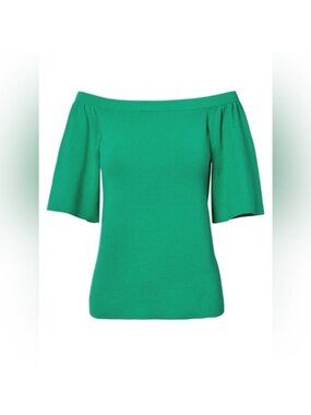 Off the Shoulder Sweater in Florida Green